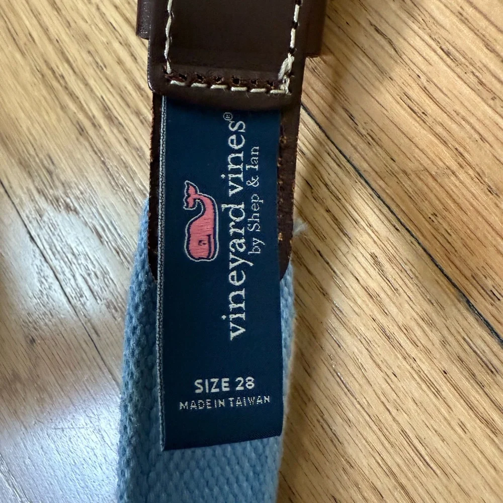 Vineyard Vines Kids Belt in Pastel Plaid and Brown
